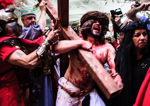 Via Dolorosa na Sexta-feira Santa — Fotografia de Stock