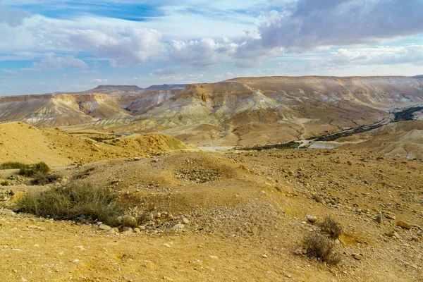 Vista Del Paisaje Nahal Zin Sde Boker Desierto Del Negev — Foto de Stock