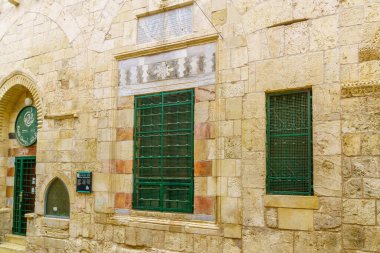 Kudüs, İsrail - 20 Kasım 2021: Eski Kudüs, İsrail 'deki eski bir Mamluk binasının manzarası