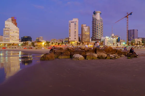 Tel Aviv Israel November 2021 Blaue Stunde Nach Sonnenuntergang Blick — Stockfoto