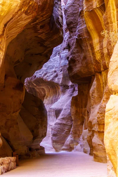 View Siq Canyon Leads Ancient Nabatean City Petra Southern Jordan — Stock Photo, Image