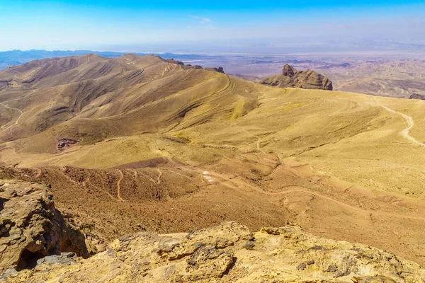 Vista Del Paisaje Montañoso Del Desierto Cerca Petra Sur Jordania — Foto de Stock