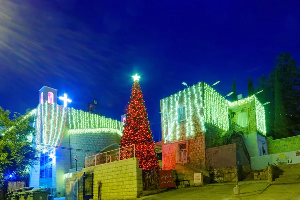 Haifa Israel December 2021 View Greek Orthodox Church Christmas Tree — Stock Photo, Image