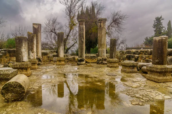 Blick Auf Die Ruinen Der Alten Synagoge Baram Heute Nationalpark — Stockfoto