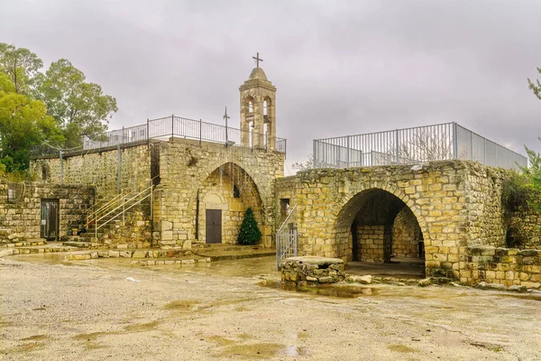 View Old Maronite Church Baram National Park Christmas Tree Winter — Stockfoto