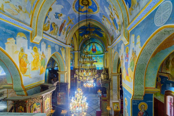 Nazareth Israël December 2021 Het Interieur Van Grieks Orthodoxe Kerk — Stockfoto