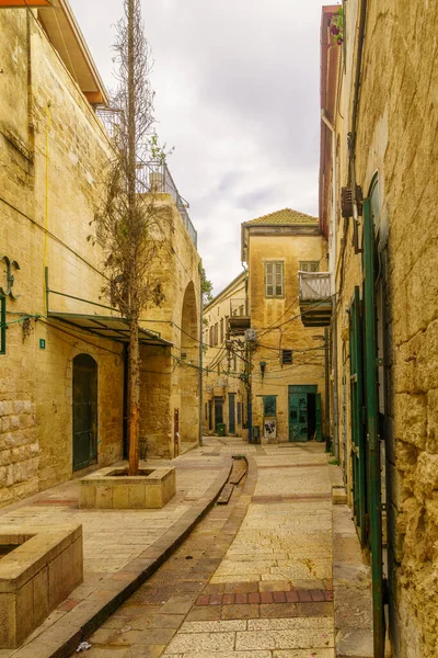 Nazareth Israël December 2021 Zicht Een Lege Steeg Oude Stad — Stockfoto