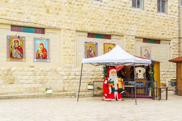 Nazareth Israël Décembre 2021 Cour Église Grecque Orthodoxe Annonciation Église — Photo