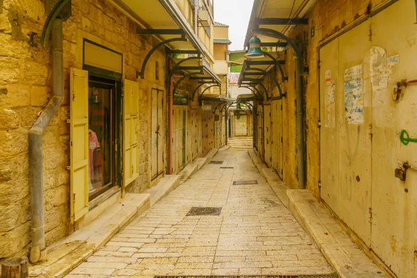 Nazaret Izrael Grudnia 2021 Widok Pustej Alejki Rynku Starego Miasta — Zdjęcie stockowe