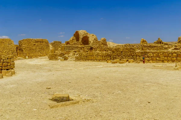 View Main Square Ancient Nabataean City Shivta Now National Park Stock Image