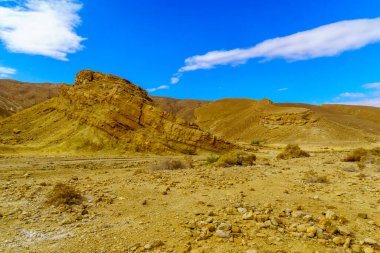 Shkhoret Kanyonu 'nun kış manzarası, Büyük Eilat Doğa Rezervi, Güney İsrail