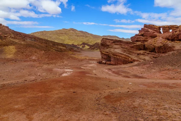 Winter Uitzicht Rotsformatie Arava Woestijn Vallei Landschap Buurt Van Shkhoret — Stockfoto