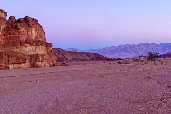 Veduta Tramonto Delle Formazioni Rocciose Del Paesaggio Nel Parco Desertico — Foto Stock