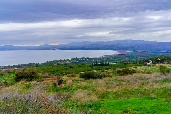 Vista Sulla Campagna Sulla Parte Settentrionale Del Mare Galilea Una — Foto Stock