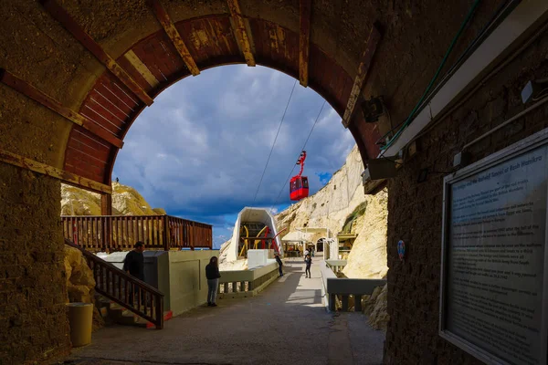 Rosh Hanikra Israel February 2022 View Old Train Tunnel Cable — Stock Photo, Image