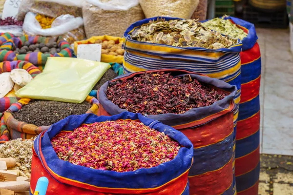 Diverses Herbes Vente Sur Marché Dans Vieille Ville Acre Akko — Photo