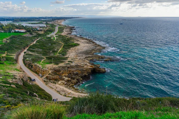 Akdeniz Batı Celile Kıyısı Manzarası Kuzey Srail — Stok fotoğraf