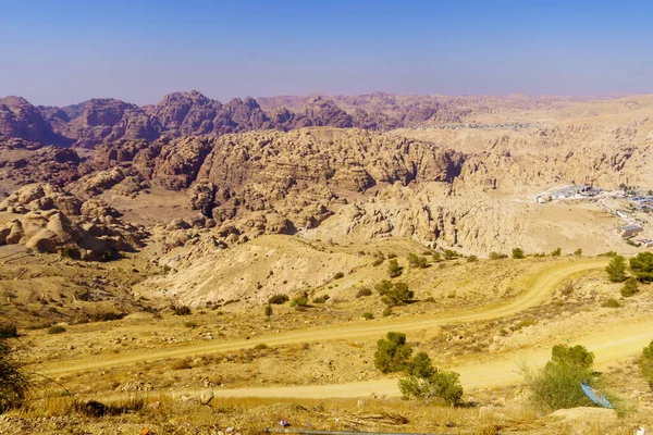 Uitzicht Het Woestijnlandschap Langs Koningsweg Zuid Jordanië — Stockfoto