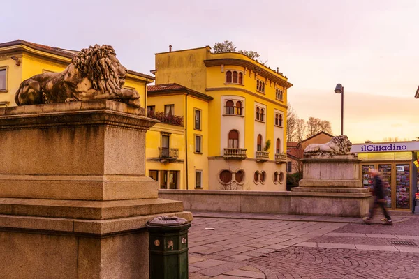 Monza Italien Februari 2022 Solnedgång Utsikt Över Ponte Dei Leoni — Stockfoto