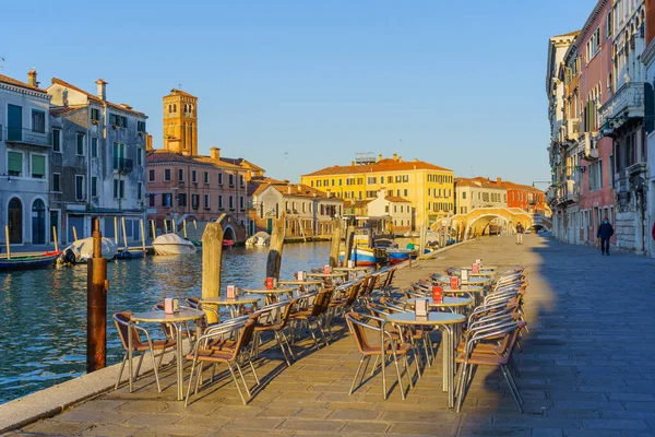 Venetië Italië Februari 2022 Zicht Het Kanaal Van Cannaregio Ponte — Stockfoto