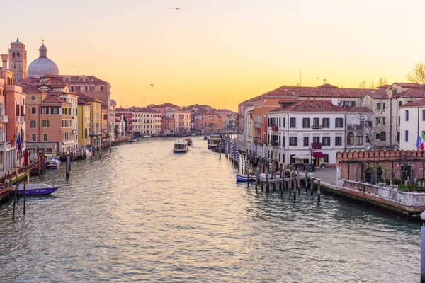 Venise Italie Mars 2022 Vue Lever Soleil Sur Grand Canal — Photo