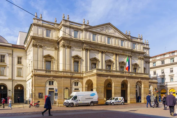 Milaan Italië Maart 2022 Zicht Het Historische Teatro Alla Scala — Stockfoto