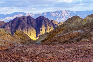 İsrail 'in güneyindeki Büyük Eilat Doğa Rezervi' nde kış manzarası (Gishron Vadisi)