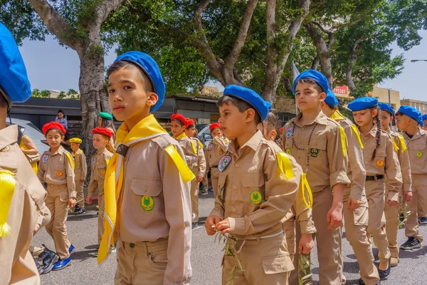 Haifa Israel April 2022 Young Scouts Others Take Part Easter — Stock Photo, Image