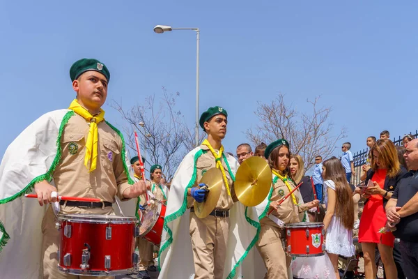 Haifa Israele Aprile 2022 Batteristi Scout Altri Partecipanti Alla Parata — Foto Stock