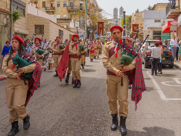Haifa Israele Aprile 2022 Portatori Icone Altri Partecipanti Alla Parata — Foto Stock