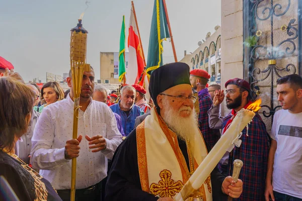 Nazareth Israël April 2022 Priesters Andere Mars Met Het Heilig — Stockfoto