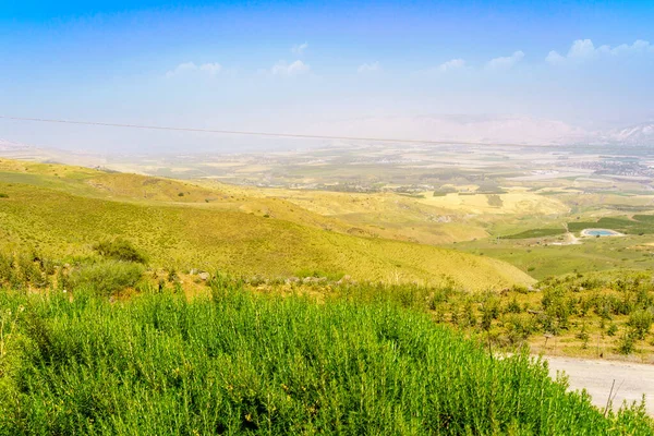 View Landscape Lower Jordan River Valley Sea Galilee Foggy Day — Foto de Stock