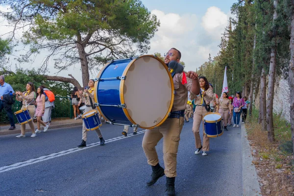 Haifa Israel May 2022 Scouts Musicians Others Our Lady Mount — Fotografia de Stock