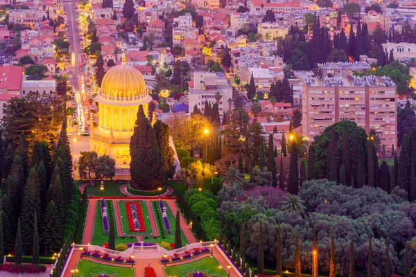 Haifa Israel May 2022 Sunset View Bahai Shrine Surrounding Area — Foto Stock