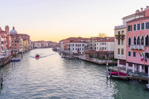 Venetië Italië Februari 2022 Zonsopgang Uitzicht Het Canal Grande Venetië — Stockfoto