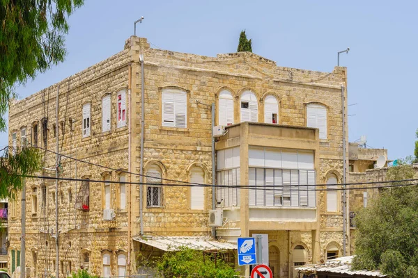 Haifa Israel May 2022 View Old Buildings Hadar Hacarmel Neighborhood — Fotografia de Stock
