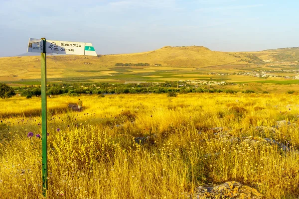Arbel Israel May 2022 View Directional Signs Landscape Mount Arbel — 图库照片