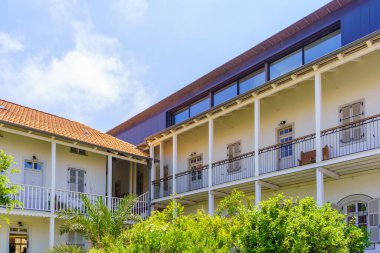 Amerikan Kolonisi 'ndeki eski bir binanın görüntüsü, Jaffa, şimdi Tel-Aviv-Yafo, İsrail' in bir parçası.