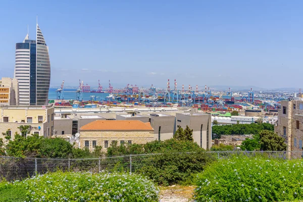 Haïfa Israël Juin 2022 Vue Centre Ville Port Depuis Quartier — Photo