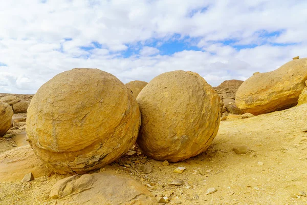 Vista Invernale Dei Bulbi Rocce Massi Della Valle Del Kedar — Foto Stock