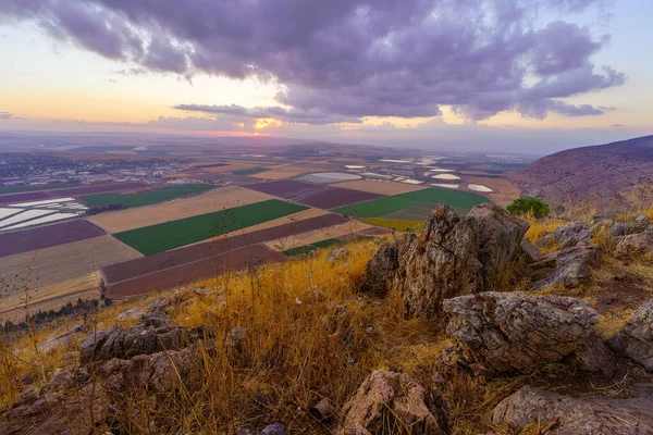 Sunrise View Jezreel Valley Gilboa Ridge Mount Shaul Northern Israel — ストック写真