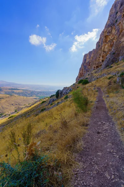 View Rocks Cliffs Footpath Mount Arbel National Park Northern Israel — Stock fotografie