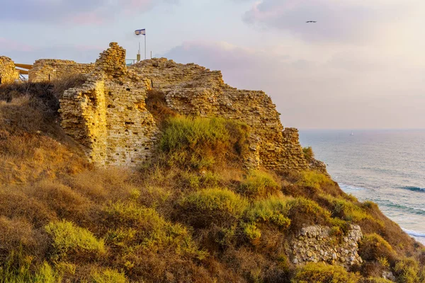 View Crusader Fortress Apollonia National Park Herzliya Central Israel — Stock Photo, Image