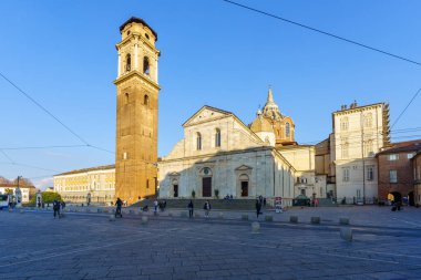 Torino, İtalya - 25 Şubat 2022: Vaftizci Aziz John Katedrali (Duomo), Torino, Piedmont, Kuzey İtalya