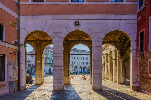 Venice Italy March 2022 Scene Campo Bella Vienna Square Locals — Stock Photo, Image