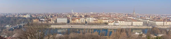 Panoramic View City Historic Center River Monte Dei Cappuccini Turin — стокове фото