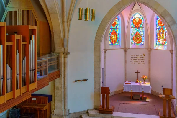 Tel Aviv Israel May 2022 View Interior Immanuel Church Stained — Stockfoto