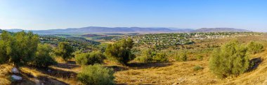 Panorama of landscape and countryside of the Netofa valley, in the western Lower Galilee, near Tzipori, Northern Israel