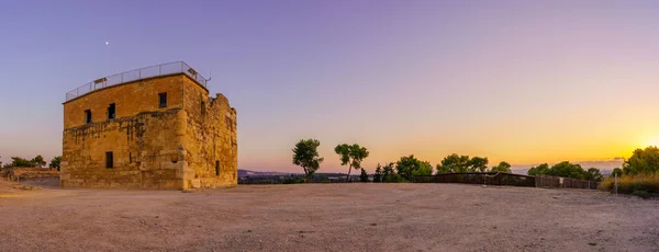 Sunset Panorama Crusader Castle Tzipori National Park Northern Israel — Foto de Stock