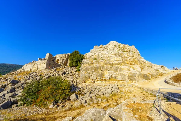 Nimrod Israel August 2022 View West Medieval Nimrod Fortress Visitors — Stock Photo, Image